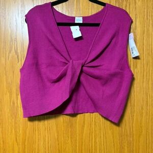Purple knit 4X crop top by Wild Fable‎